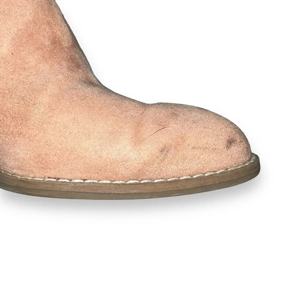 Old Navy Womens High Heeled Mule Bootie Slip On Faux Leather Suede Pink Size 7